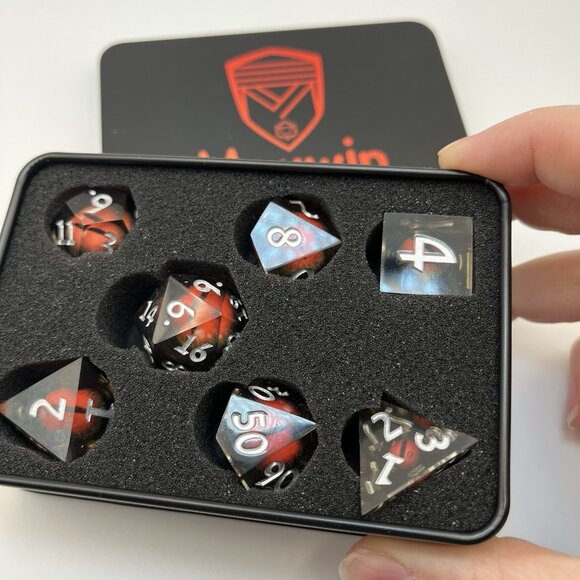 DND Table Top RPG Dragons Eye Dice Set 7-Piece Set Maywin Collection - Picture 3 of 5